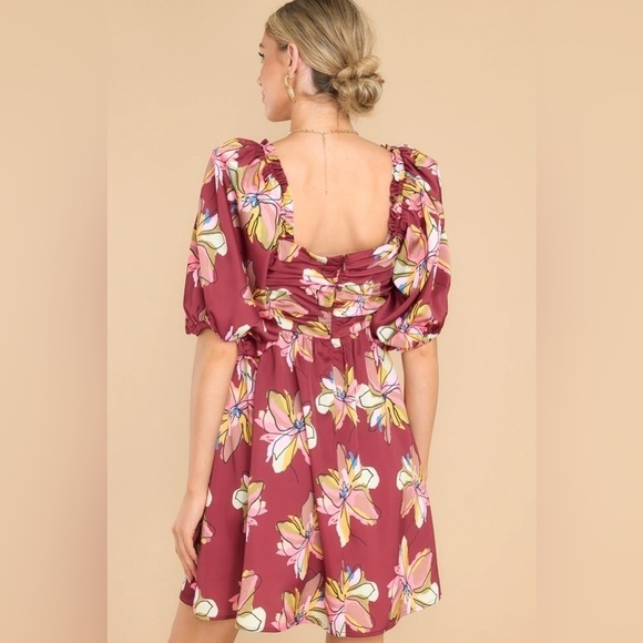 NWT CROSBY Mollie Burch Hunter Puff Sleeve Babydoll Mini Dress Gallery Floral, S - Picture 10 of 15